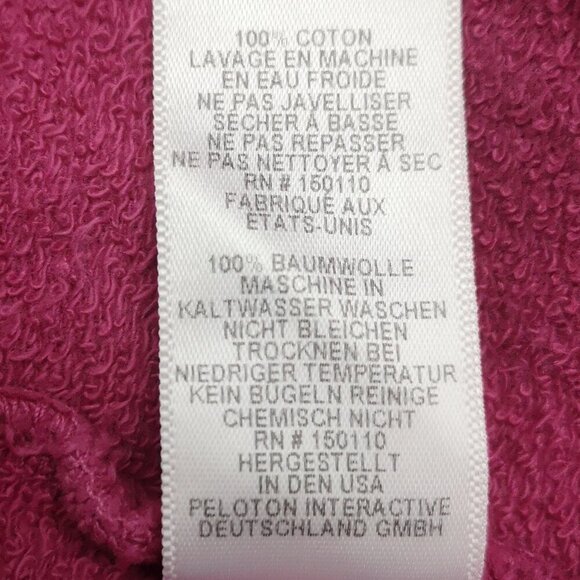 Peloton Ladies Size Large Terry Lined Dark Rose Made in USA Sweat Shirt - Picture 5 of 11
